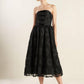 Black Confidence Game lace midi dress by Flying Tomato, featuring intricate lace details and a flattering midi length.
