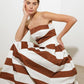 EVERYDAY HUSTLE RUST WOVEN MIDI DRESS