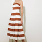 EVERYDAY HUSTLE RUST WOVEN MIDI DRESS