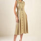 Beige woven midi dress from Flying Tomato's Ideal Approach collection, featuring a stylish and comfortable design.