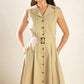 Beige Flying Tomato woven midi dress from the Ideal Approach collection, featuring a stylish, comfortable design.