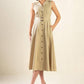 Beige woven midi dress from Flying Tomato's Ideal Approach collection, featuring a stylish, flowy design perfect for casual wear.