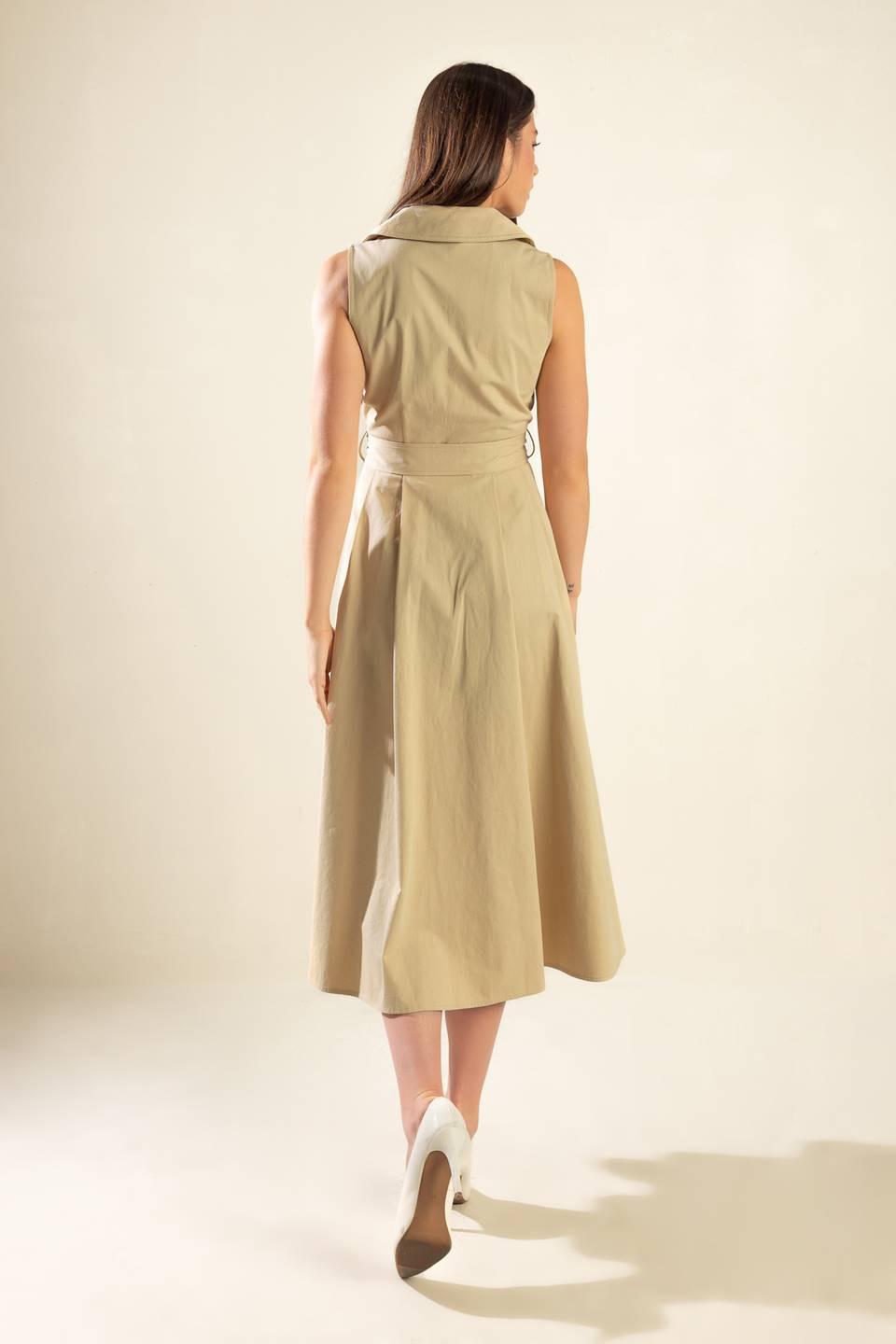 Beige woven midi dress from Flying Tomato's Ideal Approach collection, featuring a stylish and comfortable design.