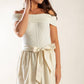 SOCIAL SEASON  OFF SHOULDER MIDI DRESS