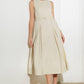 Ecru woven midi dress from Flying Tomato's Over the Waters collection, featuring a flowing silhouette and elegant design.
