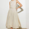 OVER THE WATERS WOVEN MIDI DRESS - ECRU