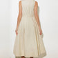 Ecru woven midi dress from Flying Tomato's Over the Waters collection, featuring a relaxed fit and casual, elegant design.