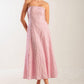 Light pink woven midi dress from Flying Tomato's Roll With It collection, featuring a stylish and comfortable design.
