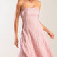 Light pink woven midi dress by Flying Tomato, featuring a stylish and comfortable design perfect for casual or dressy occasions.
