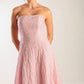Light pink woven midi dress by Flying Tomato featuring a relaxed fit and stylish design, perfect for casual summer wear.