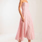 Light pink woven midi dress by Flying Tomato, featuring a stylish and comfortable design perfect for casual or dressy occasions.