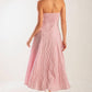 Light pink woven midi dress by Flying Tomato featuring a stylish, flowy design perfect for casual or summer wear.