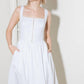 CATCH THE SUN IN WHITE  WOVEN MIDI DRESS