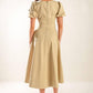 SUNLIT SOIREE WOVEN MIDI DRESS
