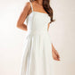 Flying Tomato Let's Go For A Walk woven midi dress in white, featuring a stylish, flowy design perfect for casual outings.