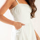 Flying Tomato Let's Go For A Walk woven midi dress in white, featuring a stylish, flowy design perfect for casual outings.