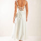 Flying Tomato Let's Go For A Walk woven midi dress in white, with a relaxed fit and stylish design, perfect for casual outings.