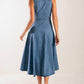 Flying Tomato blue denim midi dress from the Journey Begins collection, featuring a stylish, casual design with a fitted waist and midi length.
