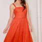 NO TIMELINE TOMATO WOVEN MIDI DRESS