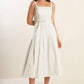 Flying Tomato Shay Lantana woven midi dress in white, featuring a stylish and comfortable design perfect for casual wear.