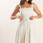Flying Tomato Shay Lantana woven midi dress in white, featuring a stylish, flowy design perfect for casual or summer wear.