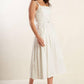 Flying Tomato Shay Lantana woven midi dress in white, featuring a stylish, flowy design perfect for warm weather.