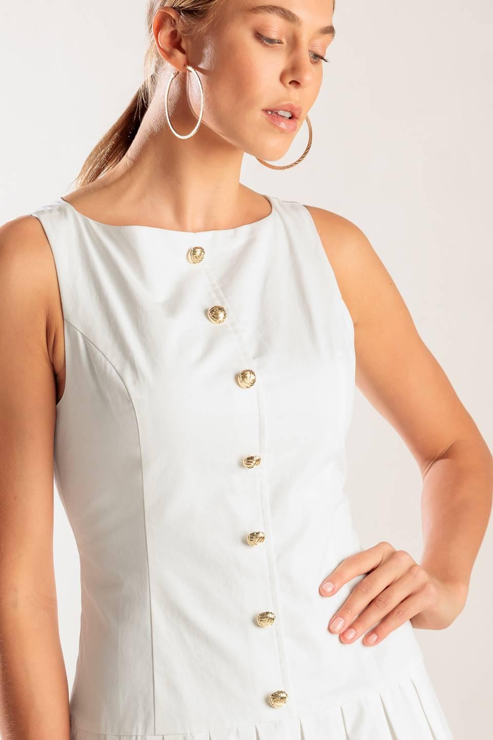White woven mini dress from Flying Tomato's No Comparison collection, featuring a stylish and lightweight design.