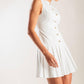 White woven mini dress by Flying Tomato, featuring a stylish, lightweight design perfect for casual and summer wear.