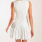 Flying Tomato white woven mini dress with a stylish sleeveless design, perfect for casual summer outings.