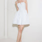 White Flying Tomato PURE ROMANCE woven mini dress with short sleeves and a fitted silhouette, perfect for casual summer wear.