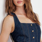 MOONLIGHT SERENADE DENIM MIDI DRESS