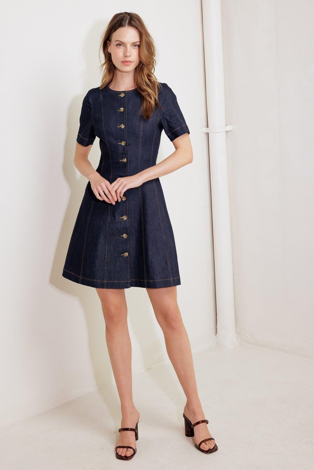 INDIGO TEMPO DENIM MINI DRESS