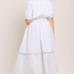ELEGANT ENCOUNTER WOVEN MIDI DRESS