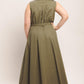 Flying Tomato Simply Unstoppable woven midi dress in olive green, featuring a stylish, flowy design and midi length.