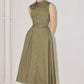 Flying Tomato Simply Unstoppable woven midi dress in olive green, featuring a stylish, flowing design perfect for casual wear.