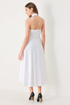 Flying Tomato Angel Charm Woven Midi Dress in white, featuring intricate details and a flowing silhouette for elegant style.