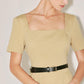 Beige WARM STONE EDIT woven midi dress by Flying Tomato, featuring a flowing silhouette and textured fabric design.