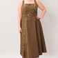 Flying Tomato Sweet Sienna woven midi dress in brown, featuring a stylish woven design and comfortable fit.