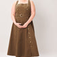 Flying Tomato Sweet Sienna woven midi dress in brown, featuring a stylish, textured fabric and a flattering midi length.