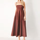 Flying Tomato Quiet Luxe Woven Midi Dress in dark rose with a relaxed silhouette and woven fabric, perfect for elegant daytime wear.