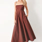 Dark rose woven midi dress by Flying Tomato featuring a relaxed fit, sleeveless design, and intricate woven fabric.