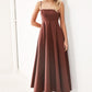 Flying Tomato Quiet Luxe woven midi dress in dark rose color, featuring a flowing silhouette and elegant neckline.