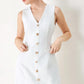 Off-white woven mini dress by Flying Tomato featuring a stylish, fitted design with short sleeves and a flattering silhouette.