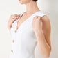Off-white woven mini dress from Flying Tomato's Pure Glam collection, featuring a stylish, fitted design with delicate detailing.