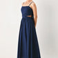 Flying Tomato Riviera Nights woven midi dress in navy, featuring a stylish, flowy design perfect for summer occasions.