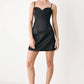 MIDNIGHT CORSET WOVEN MINI DRESS