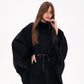 Genuine Scandinavian Mink Fur Double Face Wool Poncho