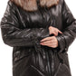 Genuine Fox Fur Trim Mid Length Coat