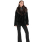 Modena Genuine Astrakhan Polar Fox Trim Coat
