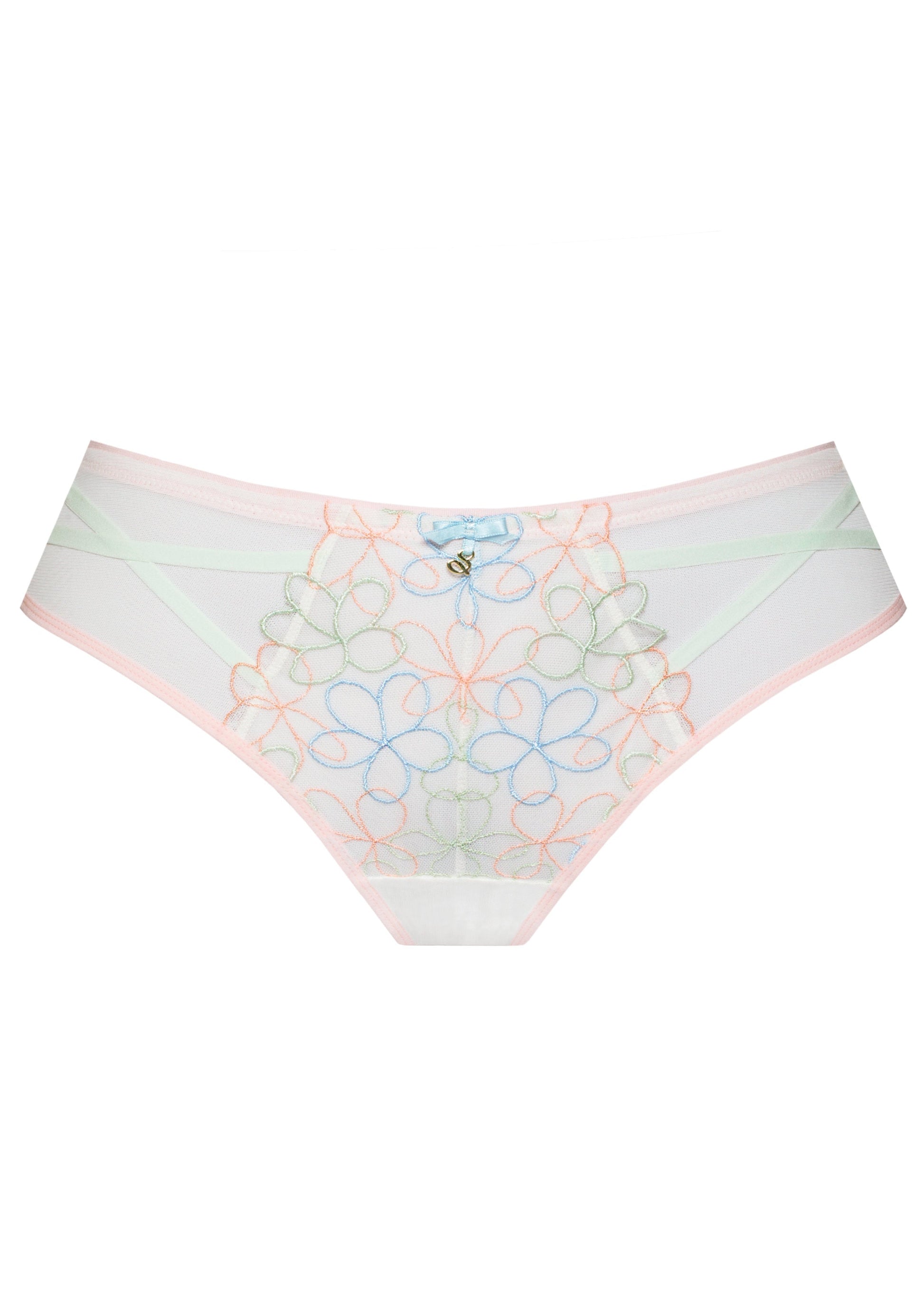 Samanta Fiorella Pastel Low-Rise Mesh Brazilian Tanga Panty-4